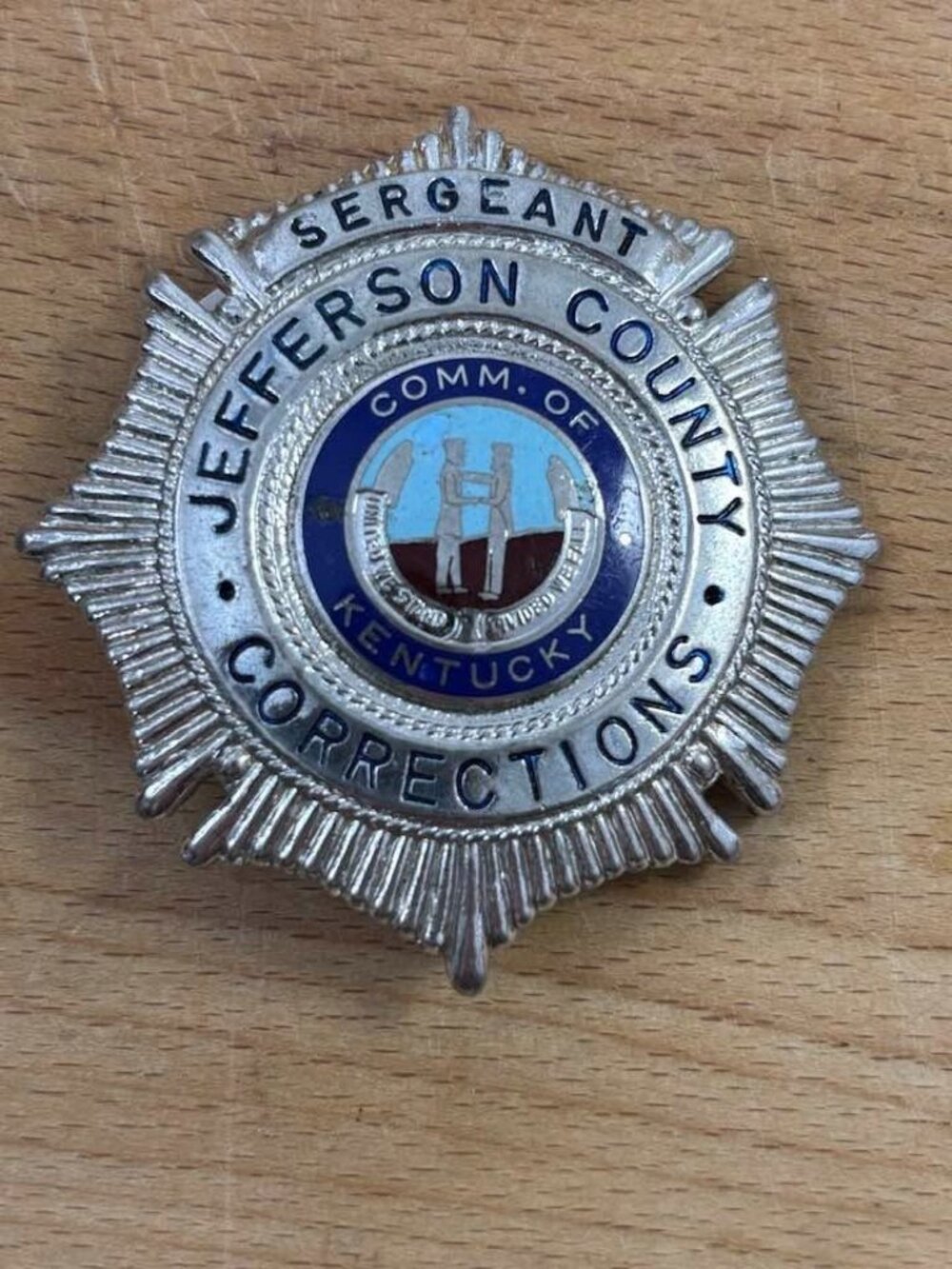 Vintage Jefferson County Corrections Sergeant Badge Kentucky Police Emblem Pinba